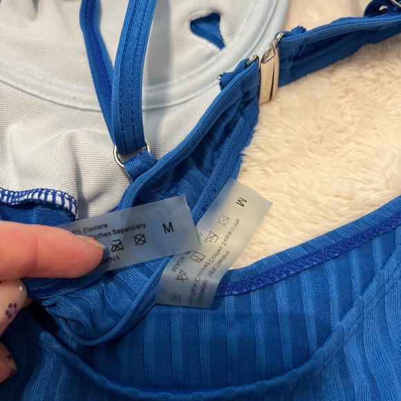 Blue Ribbed Bikini Set - Picture 5 of 5